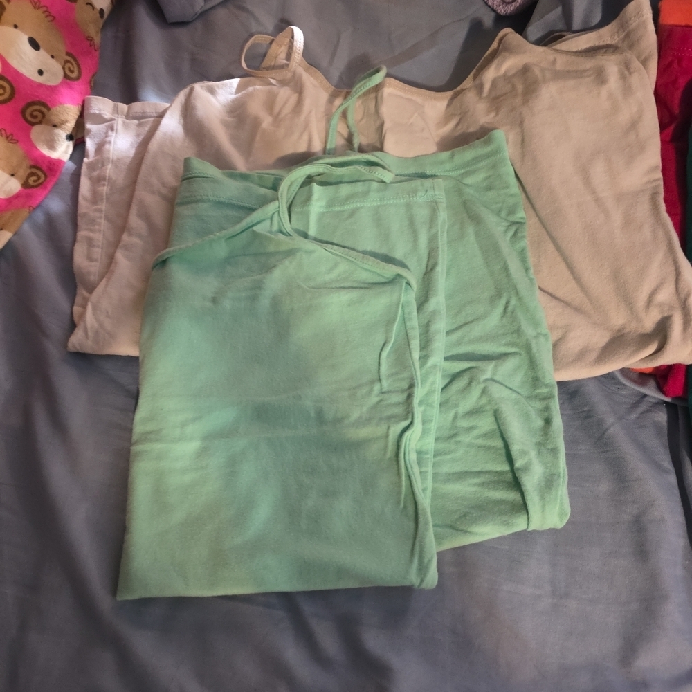 Mint and White Tank Top Set